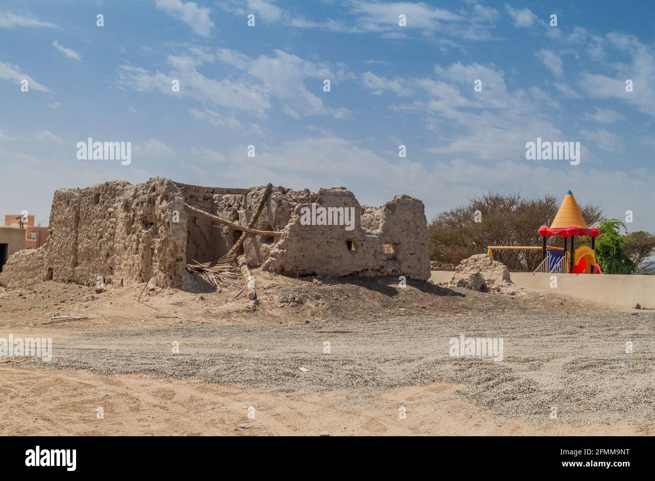 Rovina nel quartiere vecchio di Ibra, Oman Foto Stock