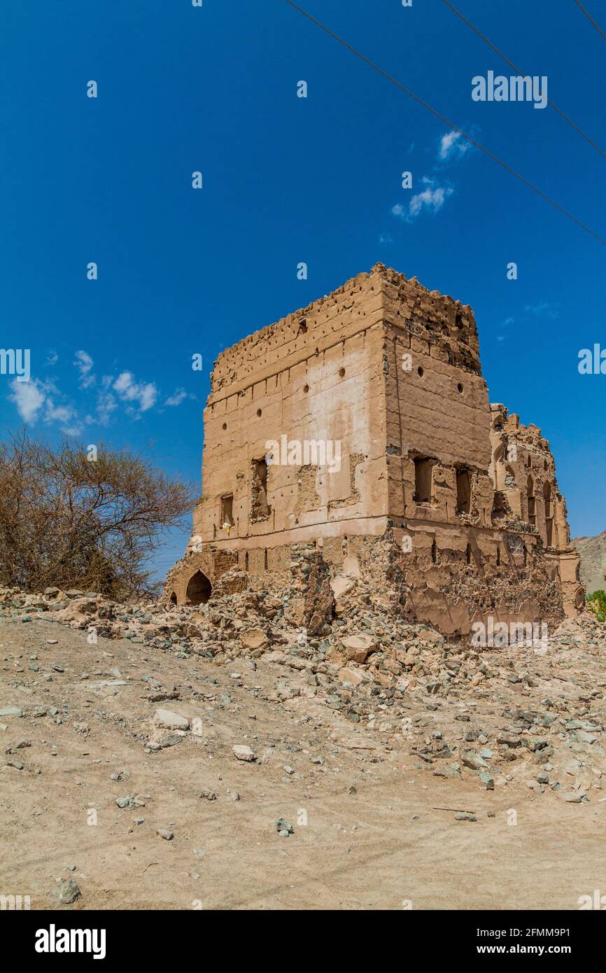 Rovina nel quartiere vecchio di Ibra, Oman Foto Stock
