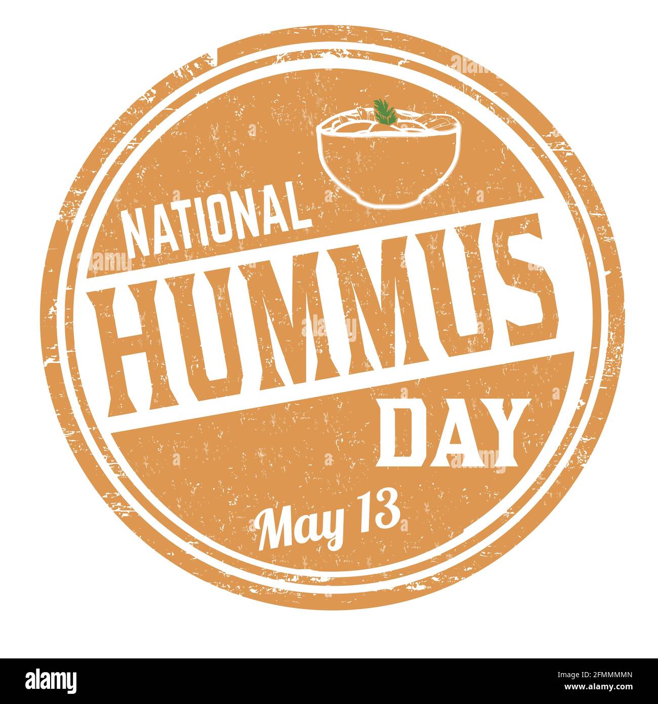 Nazionale hummus giorno grunge stampino di gomma su sfondo bianco, illustrazione vettoriale Illustrazione Vettoriale