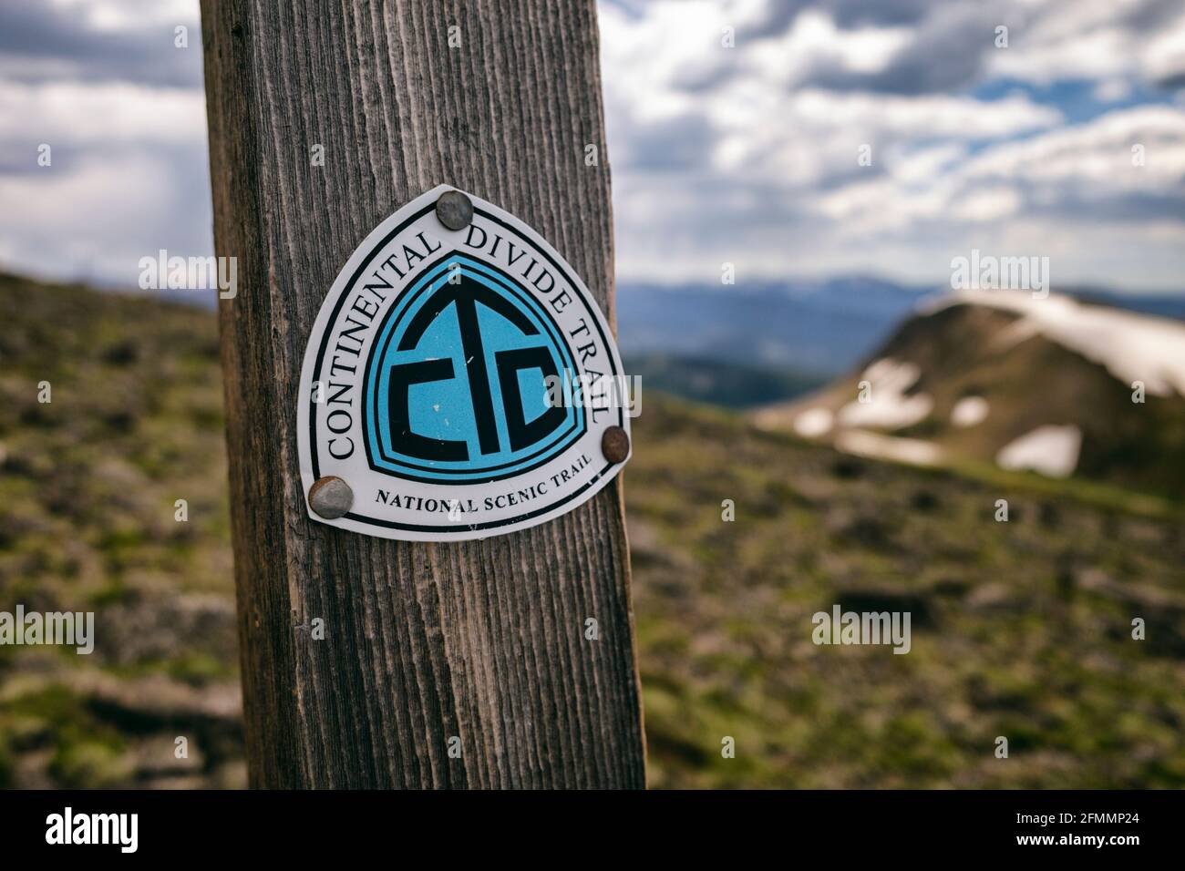 Continental divide Trail Sign in The James Peak Wilderness, Colorado Foto Stock