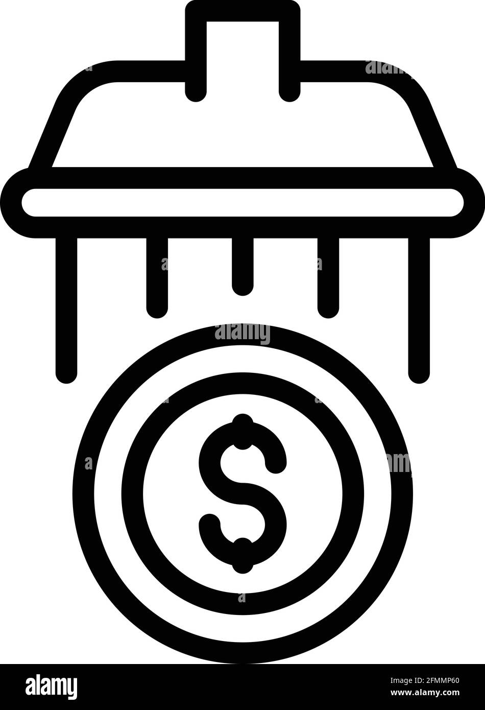 Icona doccia soldi lavanderia. Profilo lavanderia soldi doccia vettore icona per web design isolato su sfondo bianco Illustrazione Vettoriale