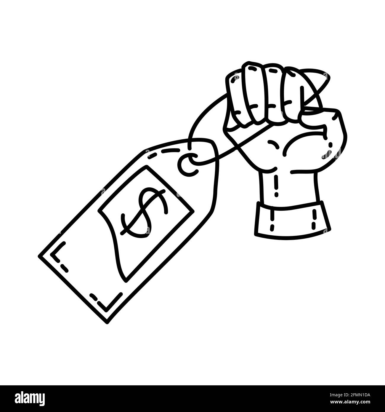 Price Activity Finance Drawn Icon Set Vector. Illustrazione Vettoriale