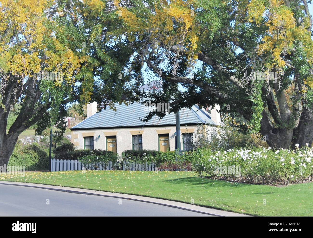 Stili di alloggi australiani, Cottage coloniale in stile georgiano, Richmond, Tasmania. Foto Stock