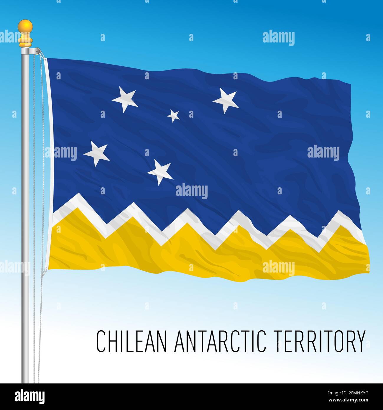 Bandiera del territorio cileno antartico, Cile, illustrazione vettoriale Illustrazione Vettoriale