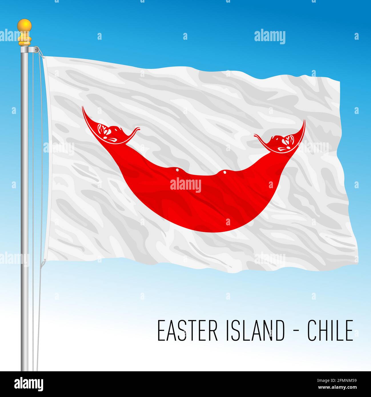 Bandiera dell'Isola di Pasqua, territorio cileno, illustrazione vettoriale Illustrazione Vettoriale