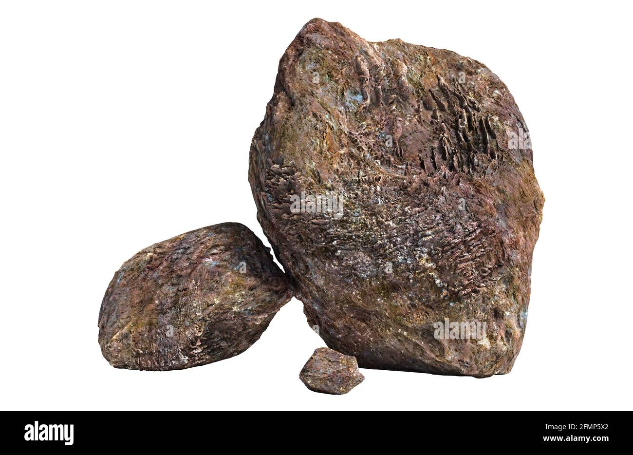 gruppo di rocce isolate su sfondo bianco Foto Stock gruppo di rocce isolate su sfondo bianco Foto Stock
