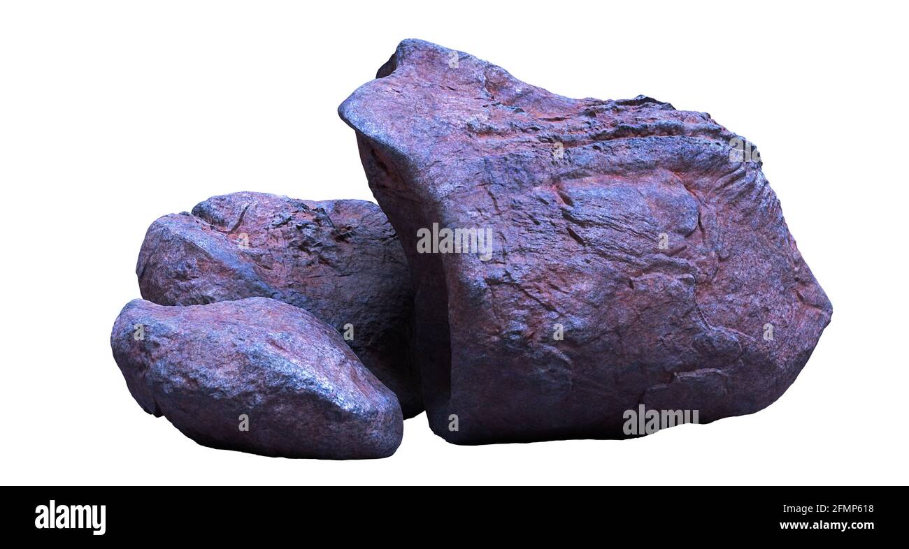 gruppo di rocce isolate su sfondo bianco Foto Stock gruppo di rocce isolate su sfondo bianco Foto Stock
