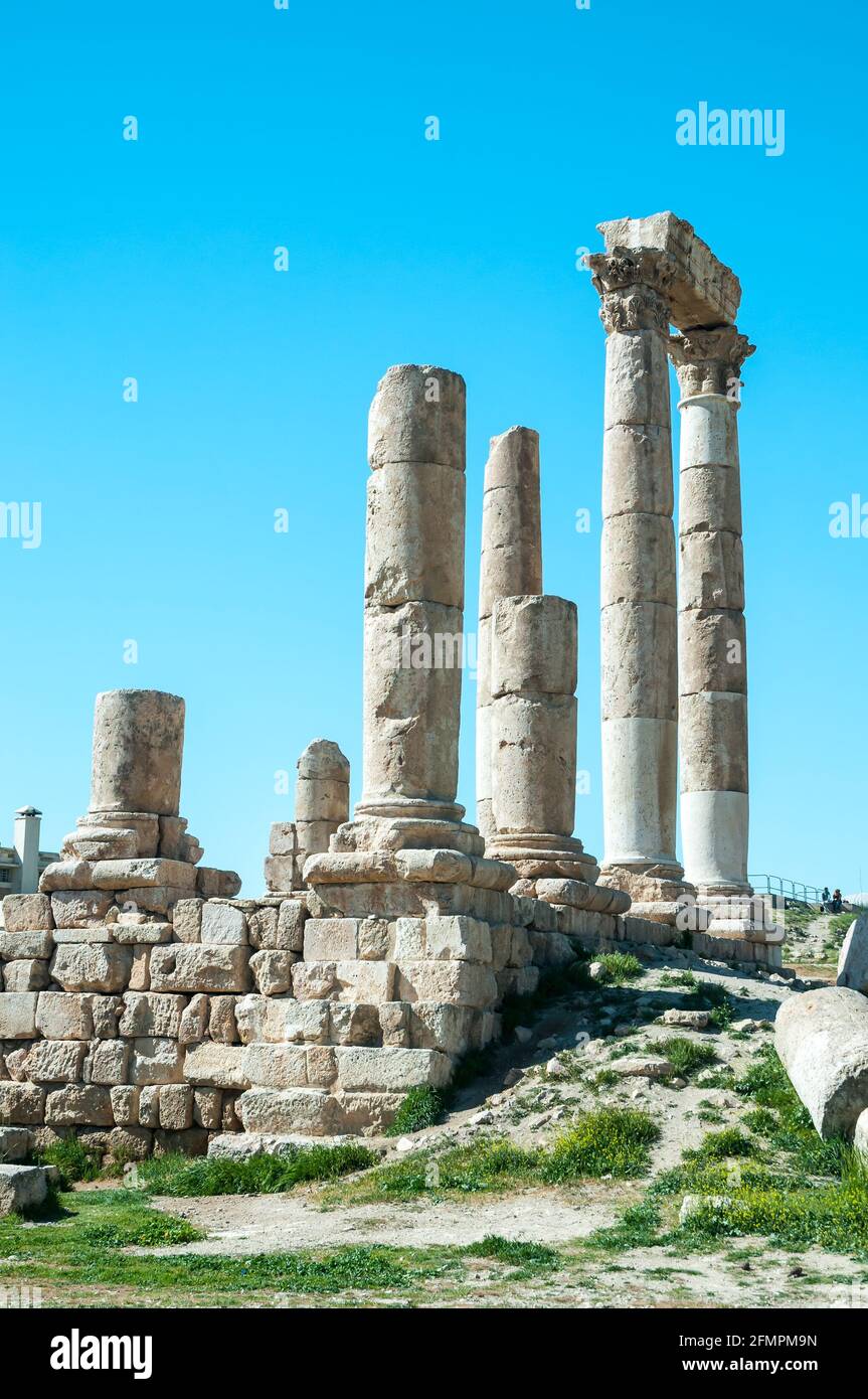 Tempio di Ercole, Citadel Hill, Amman, Giordania Foto Stock