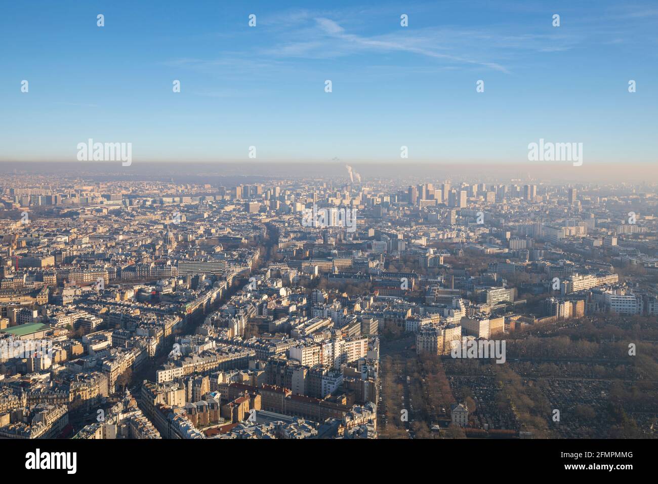 Vista dalla Torre di Montparnasse / Tour Montparnasse, Parigi, Francia. Foto Stock