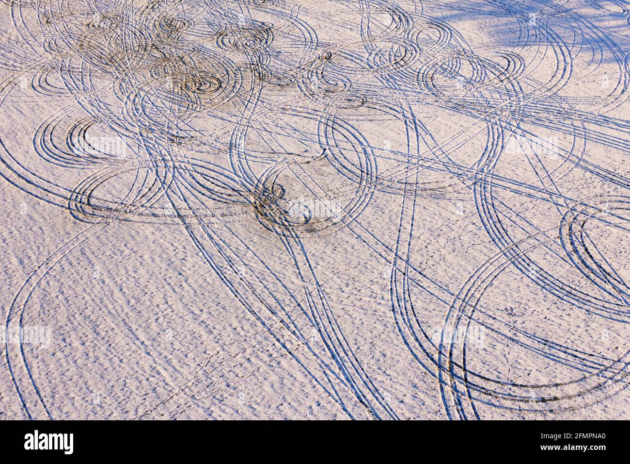 cerchi nella neve Foto Stock