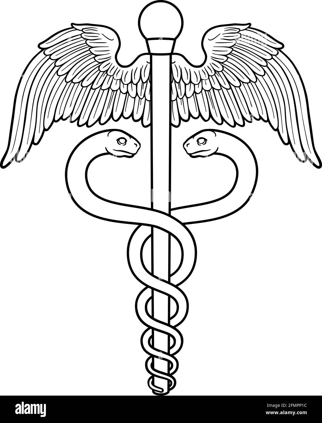 Caduceo Medico simbolo Illustrazione Vettoriale