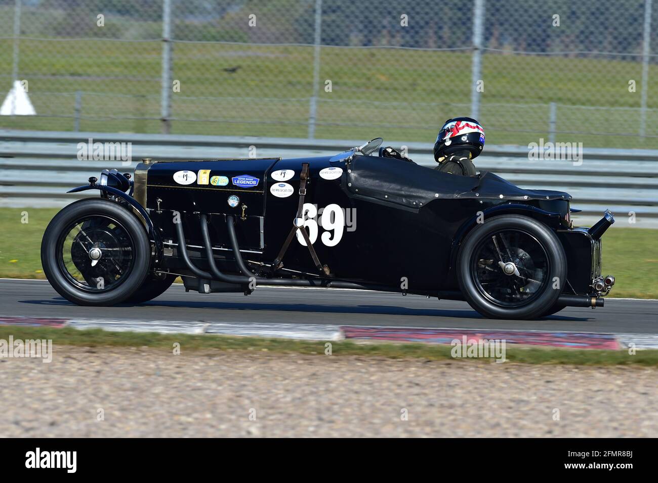 Andrew Hall, Theo Hunt, Frazer Nash Supersports, The Mad Jack for Pre-War Sports Cars, Donington Historic Festival 2021, Donington Park, Inghilterra, maggio Foto Stock