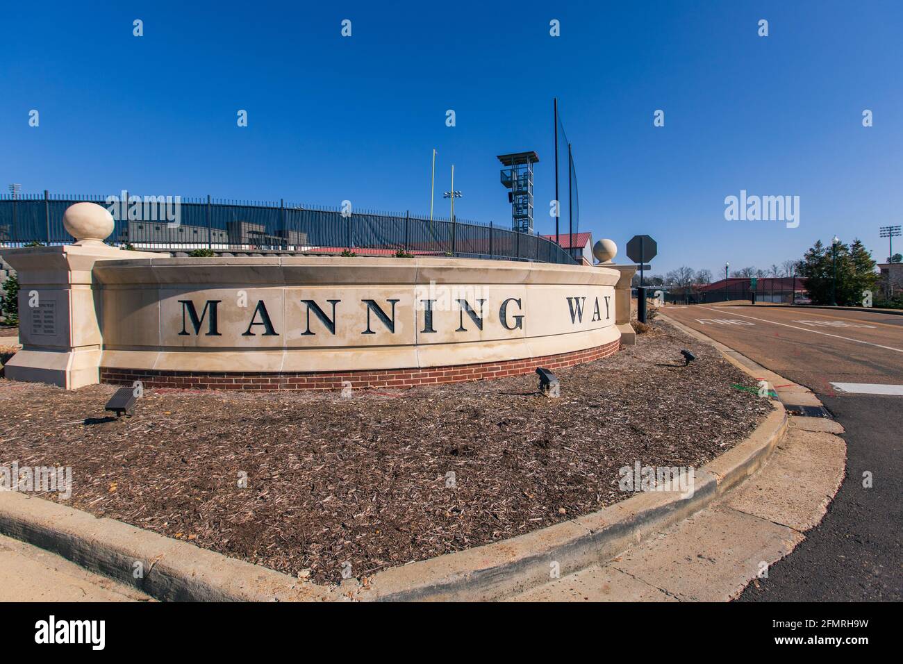 Oxford, MS - 2 febbraio 2021: Manning Way nel campus dell'Università del Mississippi Foto Stock