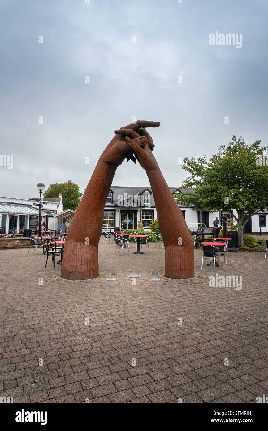 Il Blacksmiths Shop luogo di nozze nel villaggio di Gretna Green, Scozia, Regno Unito Foto Stock