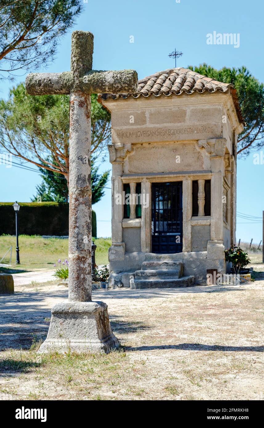 Ermita a piedi in Arevalo, fondata da Miguel Sanchez de Arevalo nel 1530, è stato sovrano del villaggio e del lignaggio Sedeños provincia di Avila, Spagna Foto Stock