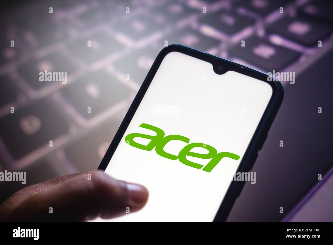 Brasile. 11 Maggio 2021. In questa illustrazione fotografica viene visualizzato il logo Acer Incorporated sullo schermo di uno smartphone. Credit: SOPA Images Limited/Alamy Live News Foto Stock