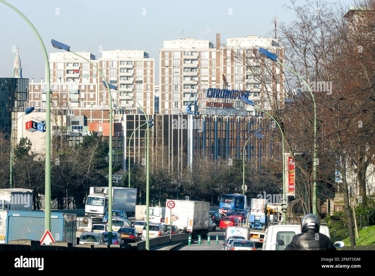 Traffico sulla tangenziale, Parigi, Francia Foto Stock