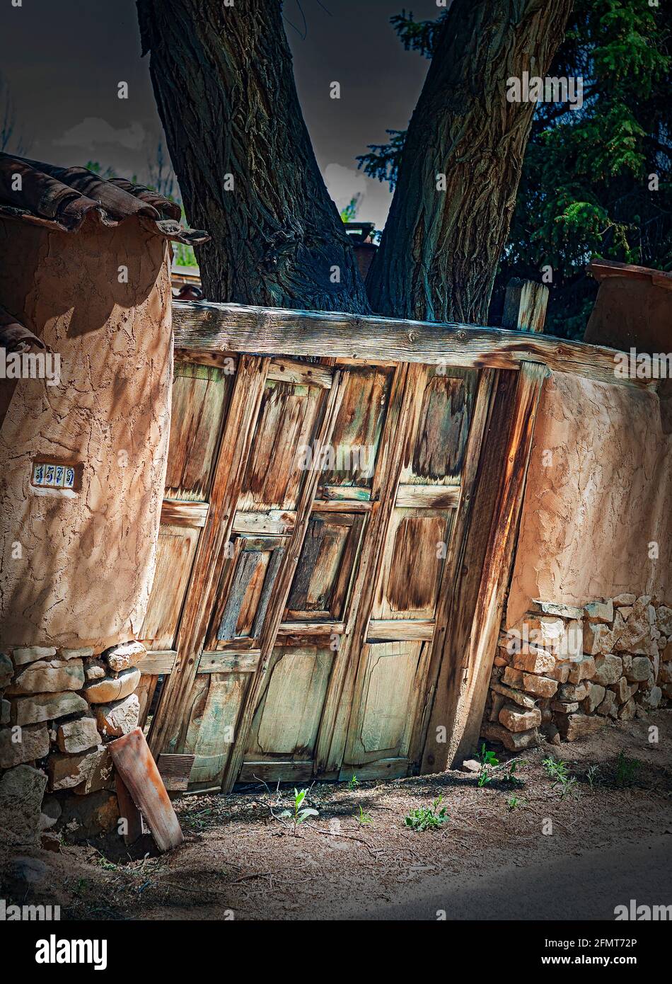 OLD GATE Santa Fe CANYON RD. Foto Stock