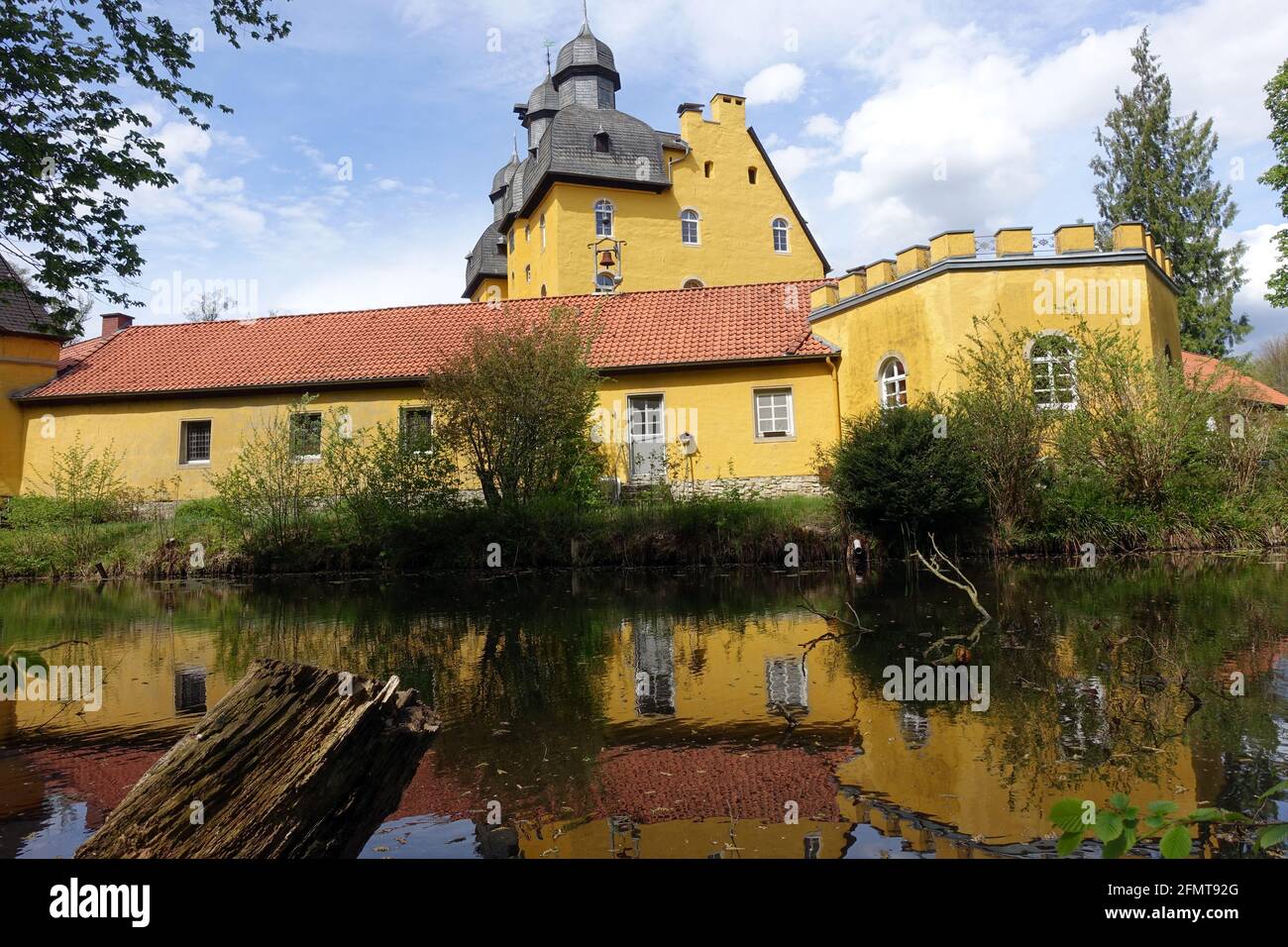 Schloss Holte oder Holter Schloss, barockes Wasserschloss aus dem 17. Jahrhundert, Schloss Holte-Stukenbrock, Nordrhein-Westfalen, Germania Foto Stock