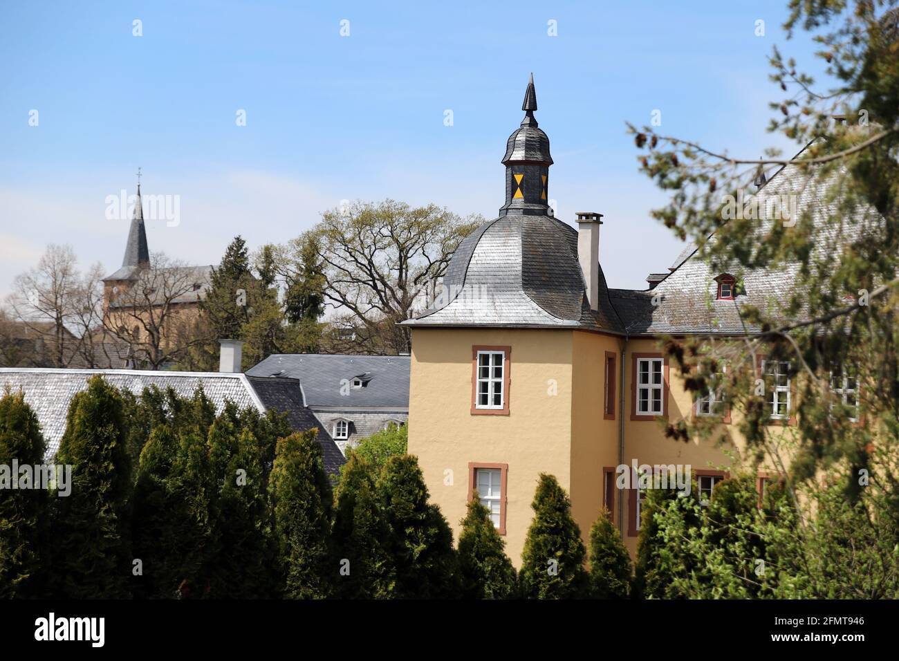 Schloss Eicks, spätbarockes Wasserschloss aus dem 17. Jahrhundert, Mechernich, Nordrhein-Westfalen, Germania Foto Stock