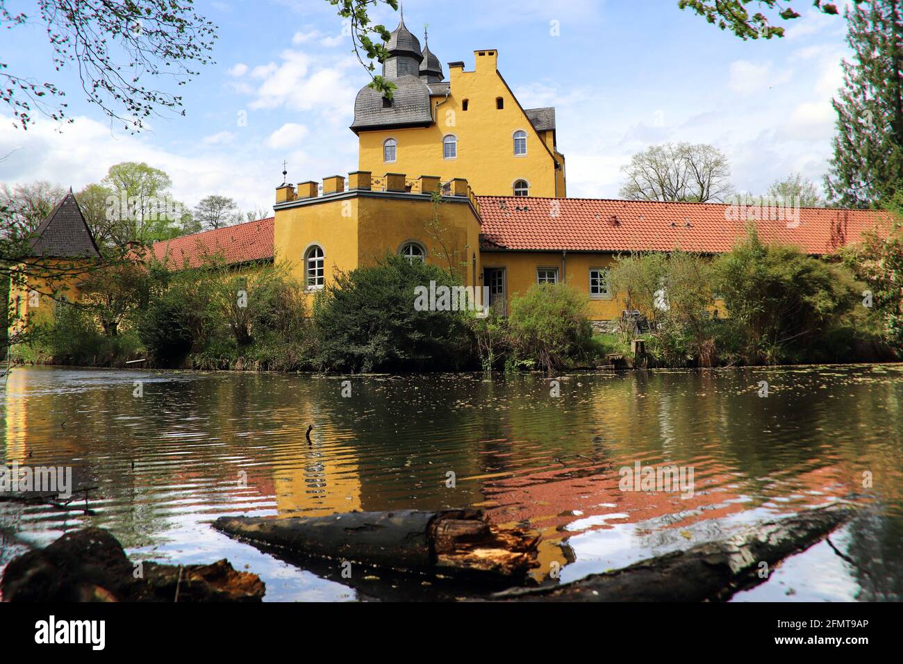 Schloss Holte oder Holter Schloss, barockes Wasserschloss aus dem 17. Jahrhundert, Schloss Holte-Stukenbrock, Nordrhein-Westfalen, Germania Foto Stock