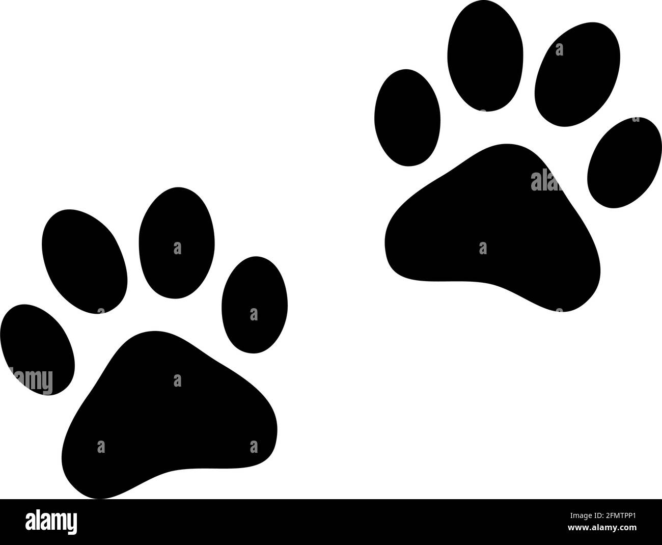 STAMPA PAW ANIMALE. SIMBOLO DEL CONTRASSEGNO DELLA FORMA DEL PIEDE PET. Illustrazione Vettoriale