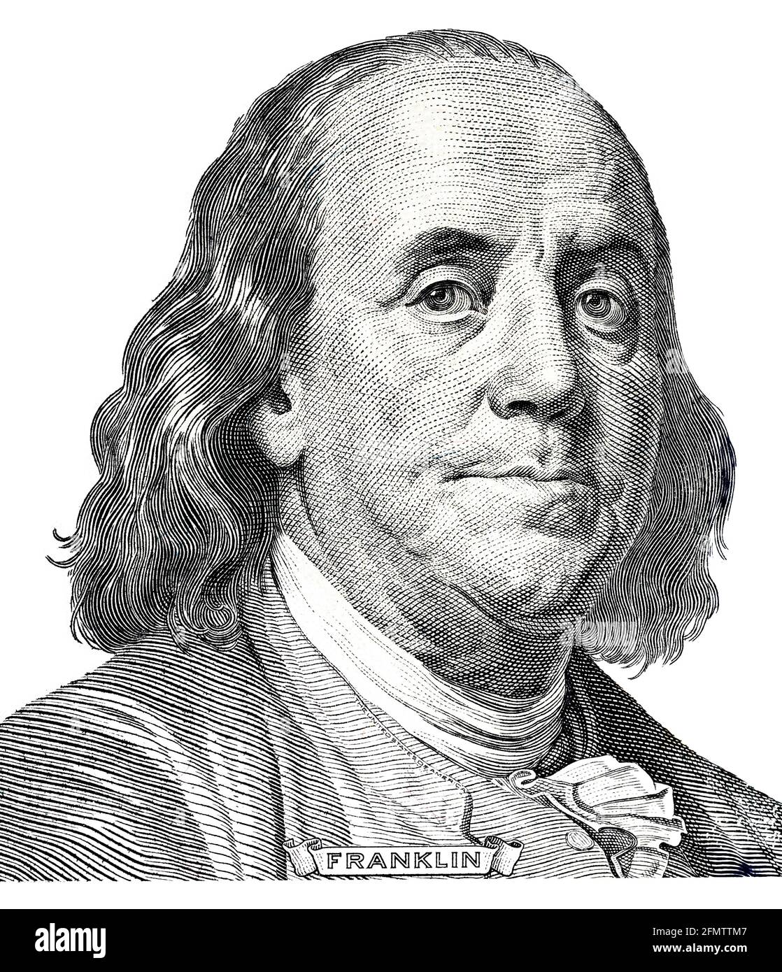 Benjamin Franklin su un primo piano di disegno di legge del dollaro. Affari e Finanza Foto Stock
