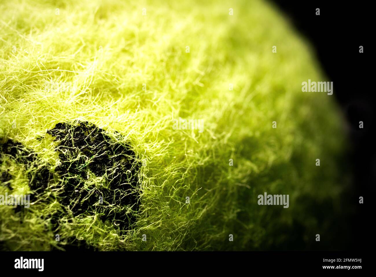 Extreme Closeup di Tennis Ball Texture e Stamp Foto Stock