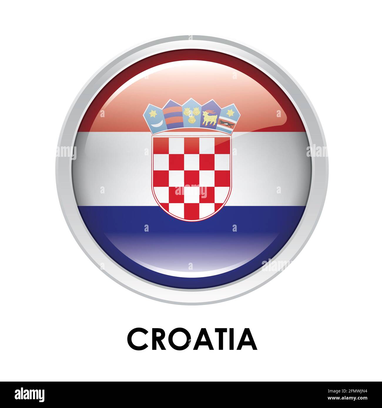 Bandiera rotonda della Croazia Foto Stock