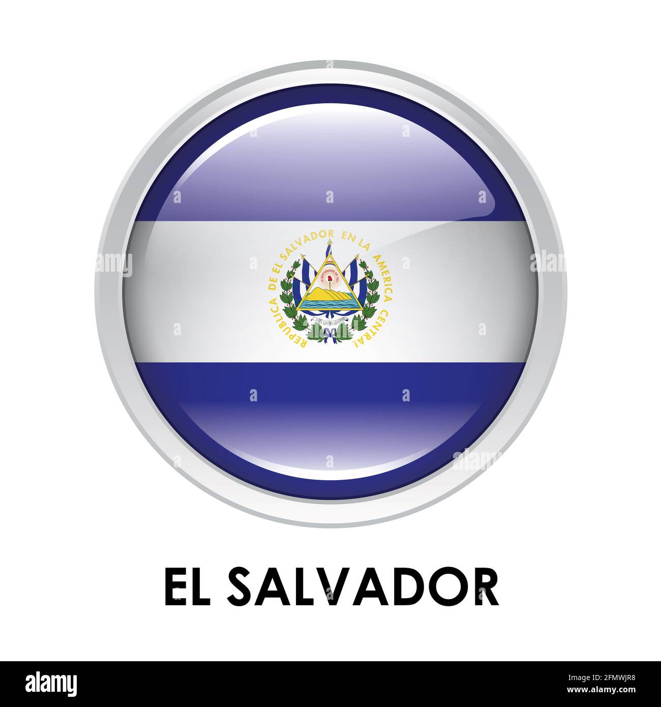 Bandiera rotonda di El Salvador Foto Stock