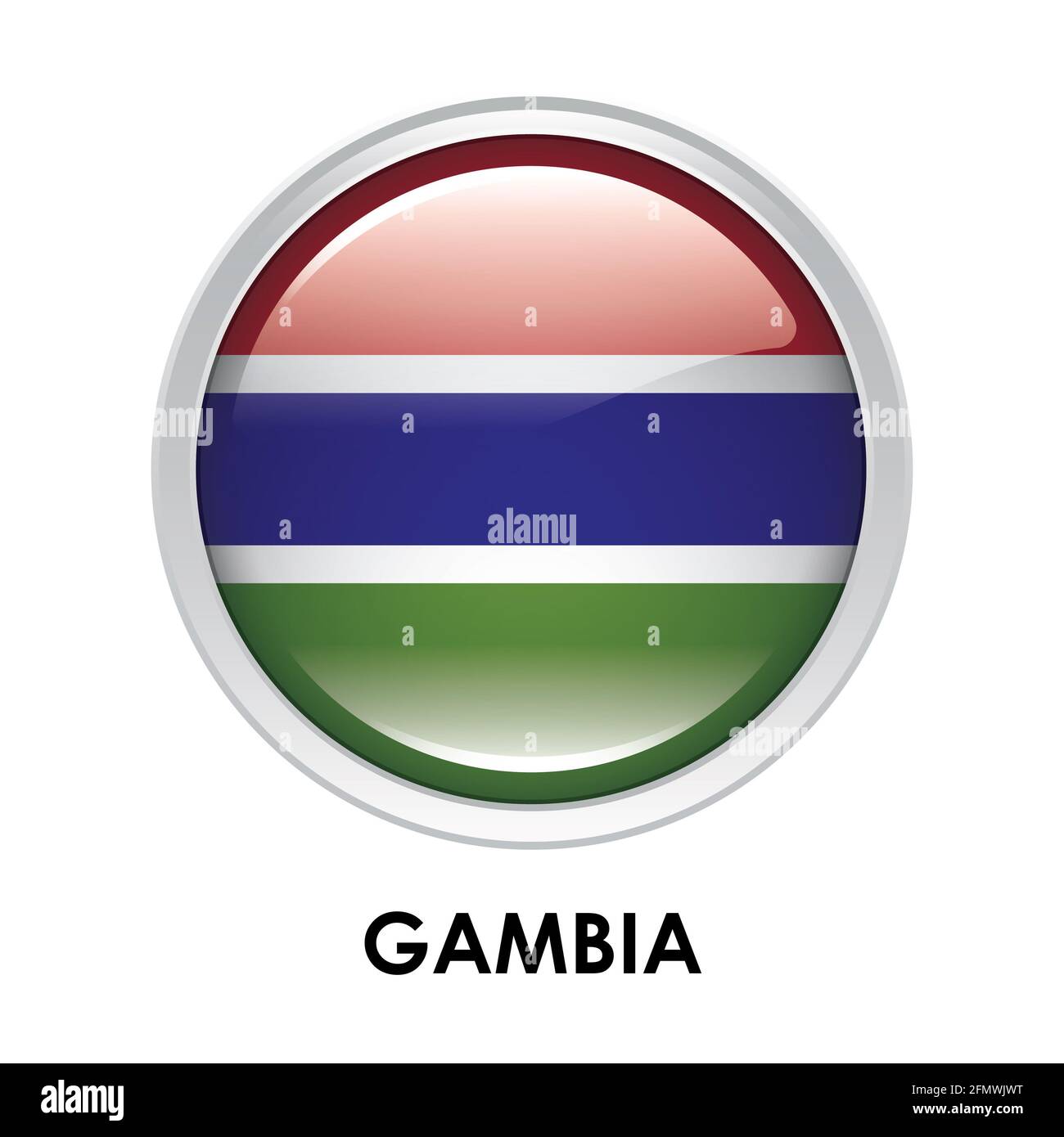 Bandiera rotonda della Gambia Foto Stock