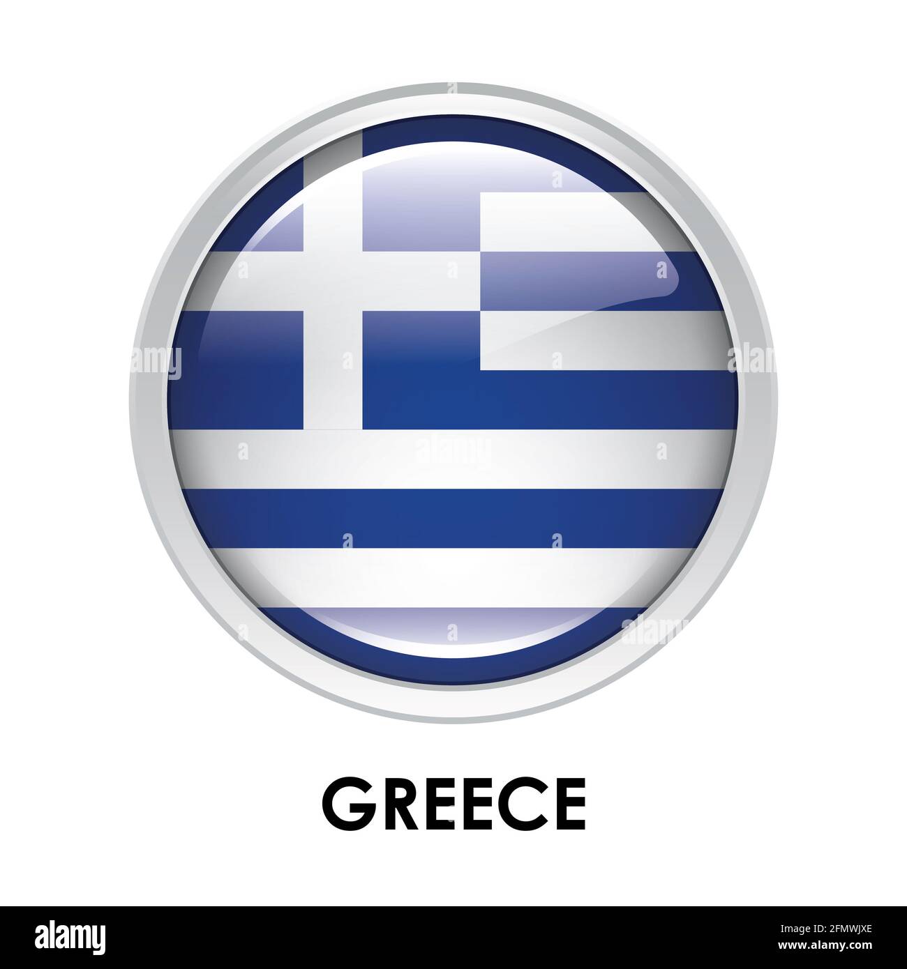 Bandiera rotonda della Grecia Foto Stock