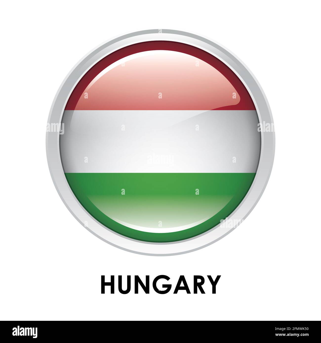 Bandiera rotonda dell'Ungheria Foto Stock