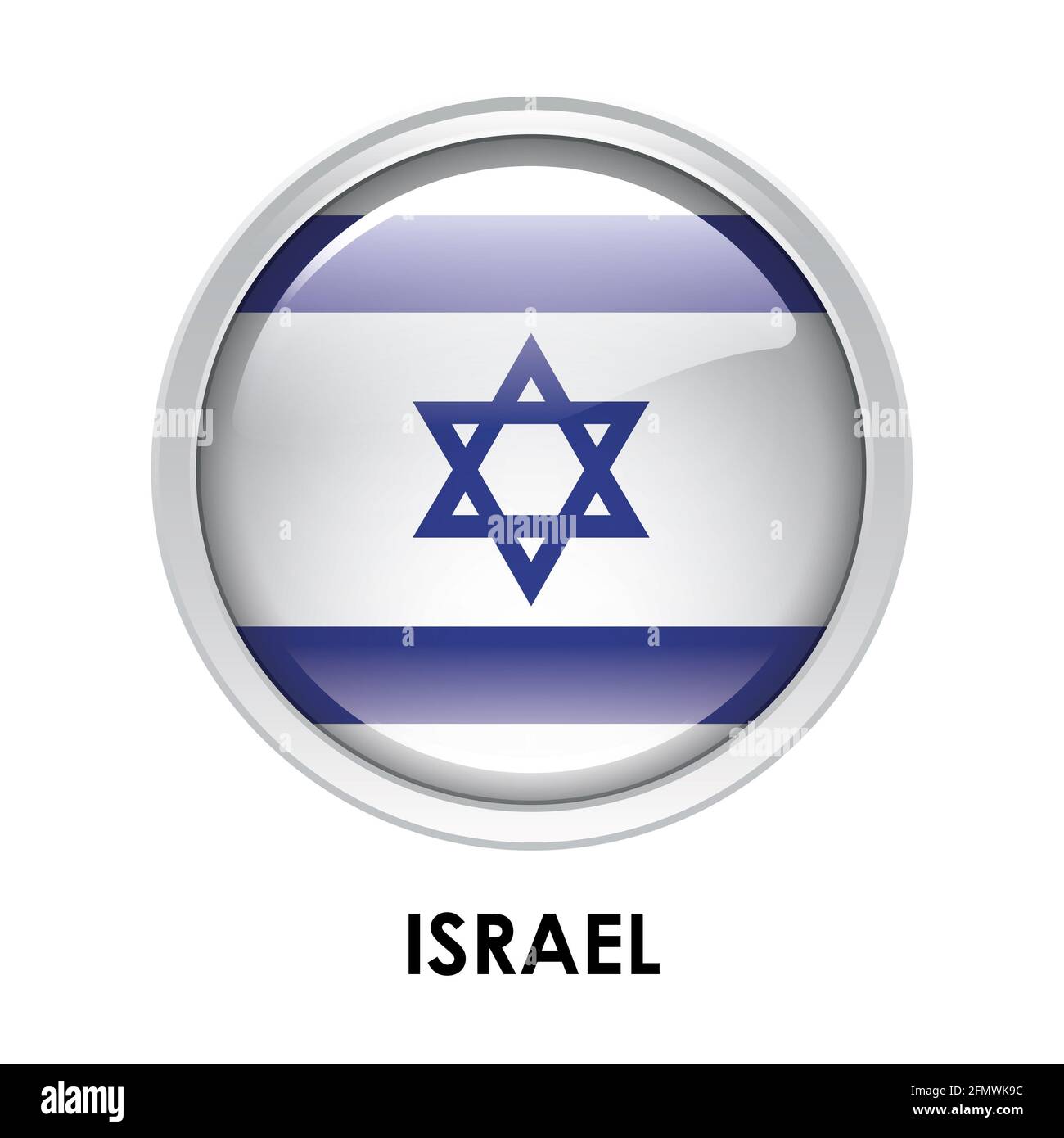 Bandiera rotonda di Israele Foto Stock