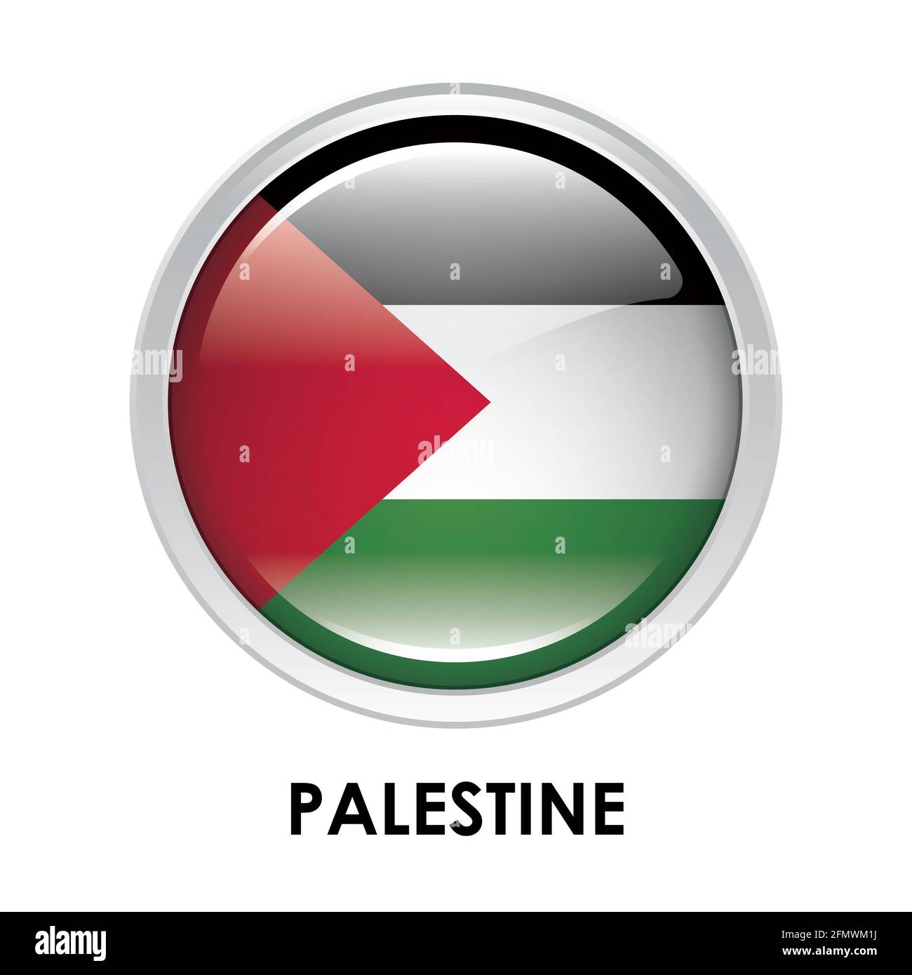 Bandiera rotonda della Palestina Foto Stock