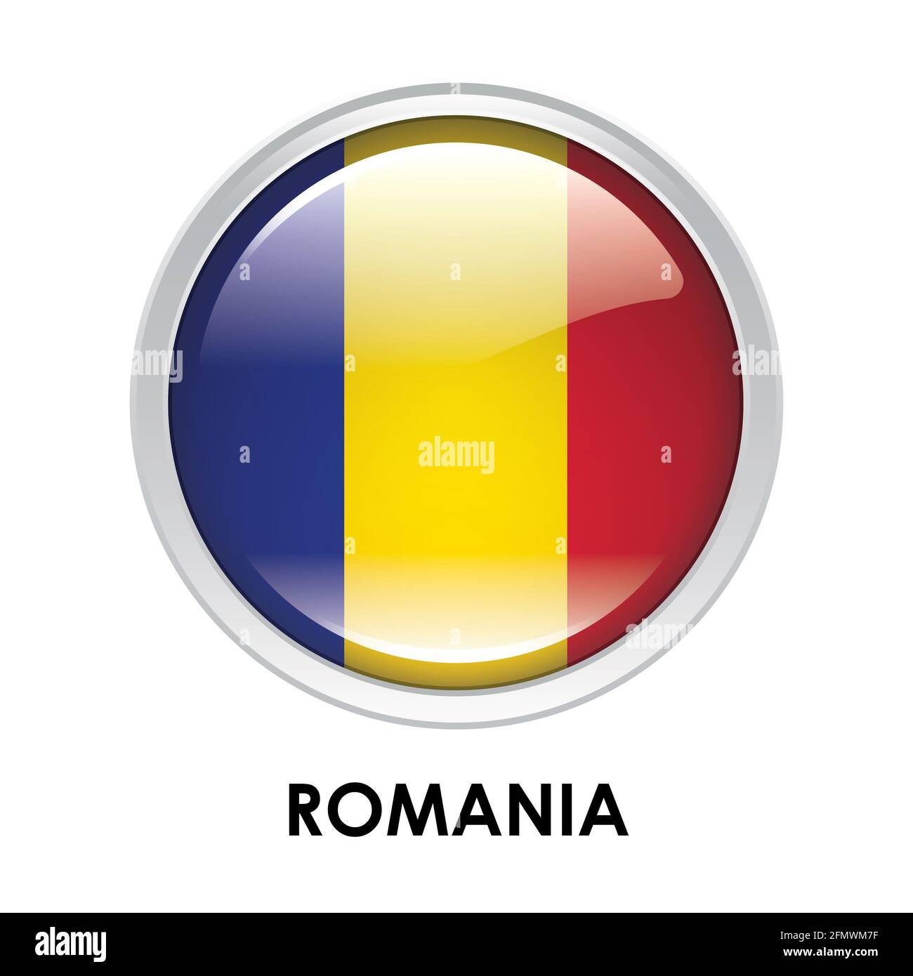 Bandiera rotonda della Romania Foto stock - Alamy