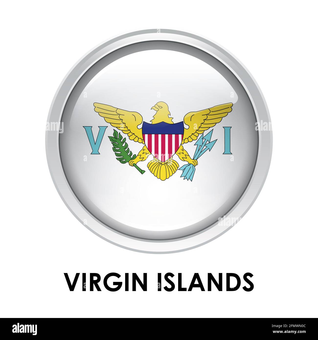 Bandiera rotonda delle Isole Vergini Foto Stock