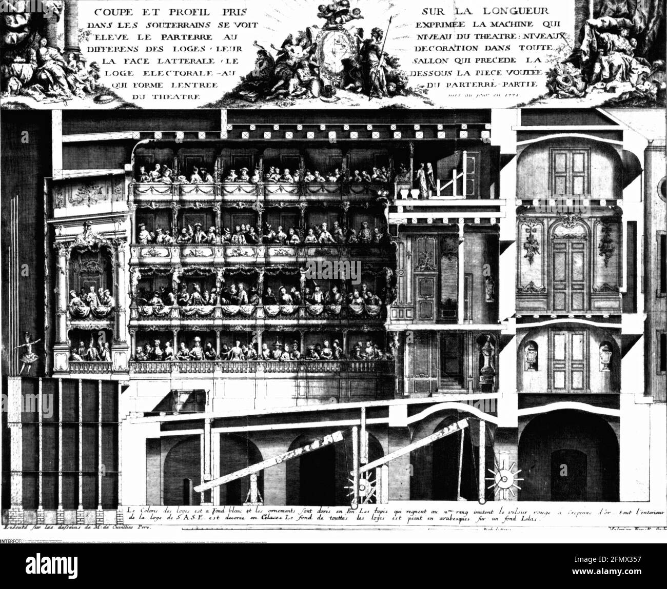 teatro / teatro, edificio, Teatro Cuvillies, Monaco di Baviera, costruito da Francois de Cuvillies, 1751 - 1753, DIRITTI-AGGIUNTIVI-CLEARANCE-INFO-NON-DISPONIBILE Foto Stock