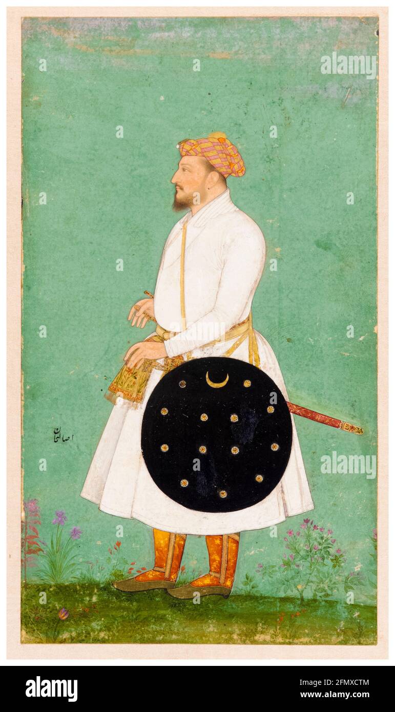 Asalat Khan (d.1647 o 1648), Paymaster Generale dell'Impero Mughal, ritratto, circa 1645 Foto Stock