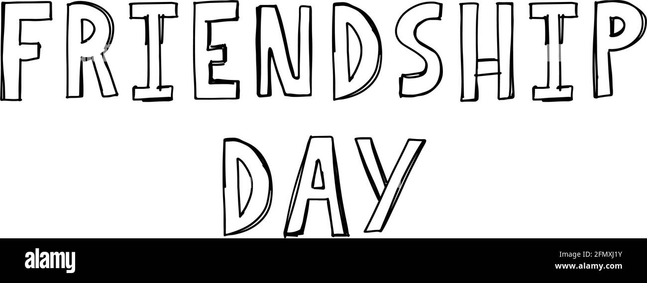 Illustrazione vettoriale di mano disegnata felice amicizia giorno felicitation in stile alla moda con scritta e triangolo colorato per effetto grunge iso Illustrazione Vettoriale
