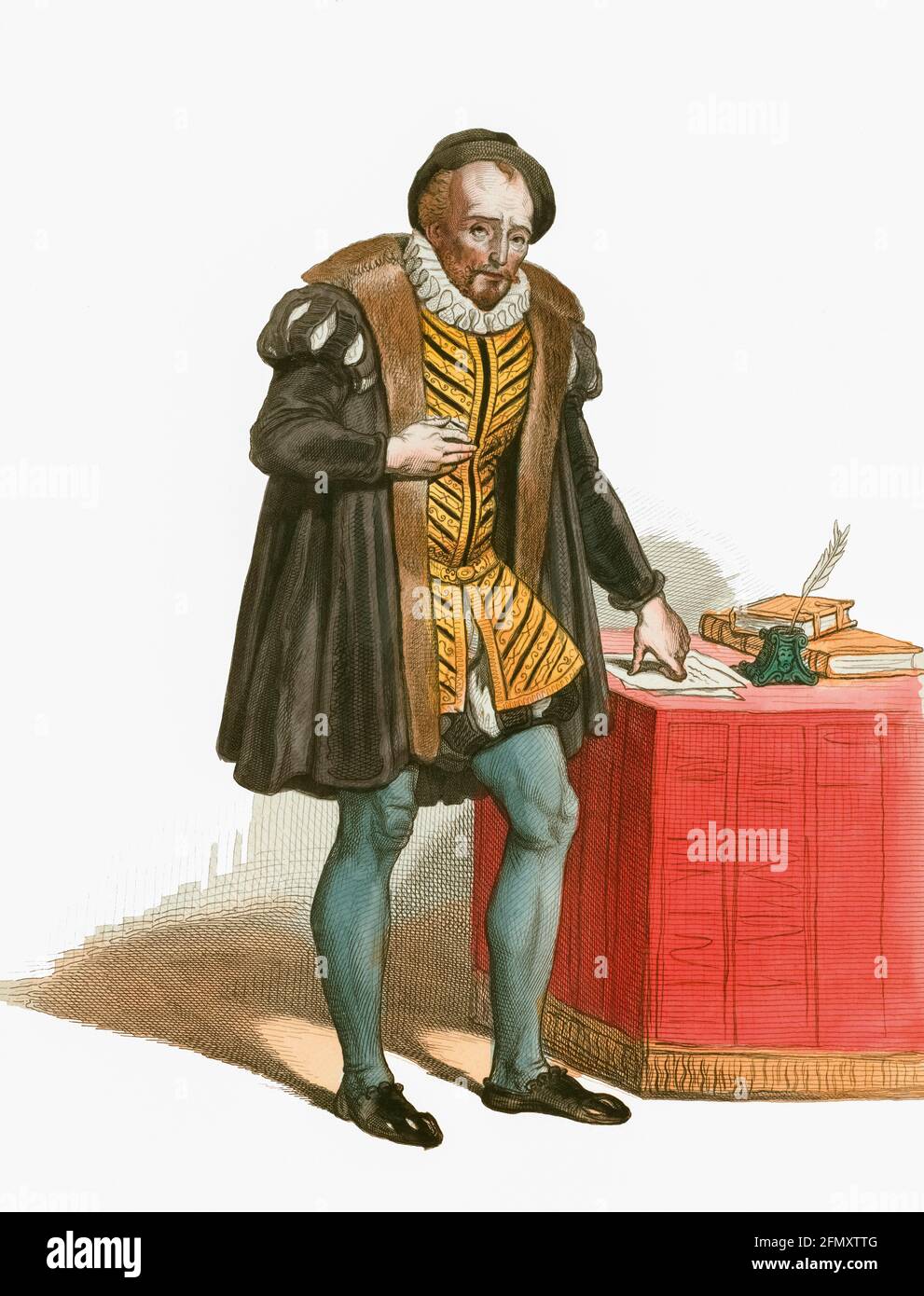 Montaigne, Michel Eyquem de Montaigne o Signore di Montaigne, 1533 - 1592. Filosofo del Rinascimento francese. Foto Stock