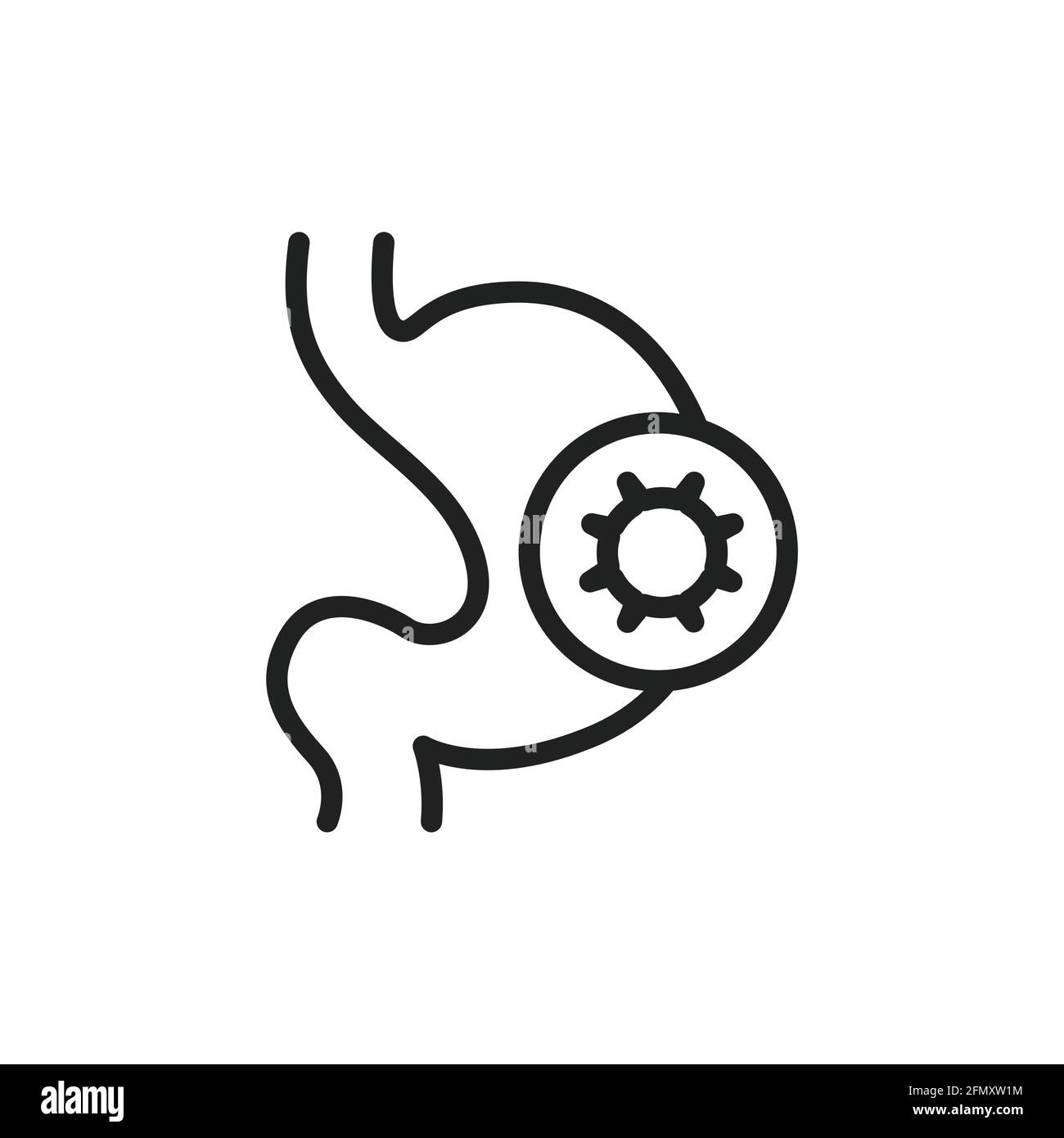 Icona della linea di influenza intestinale. Elemento vettoriale isolato. Illustrazione Vettoriale