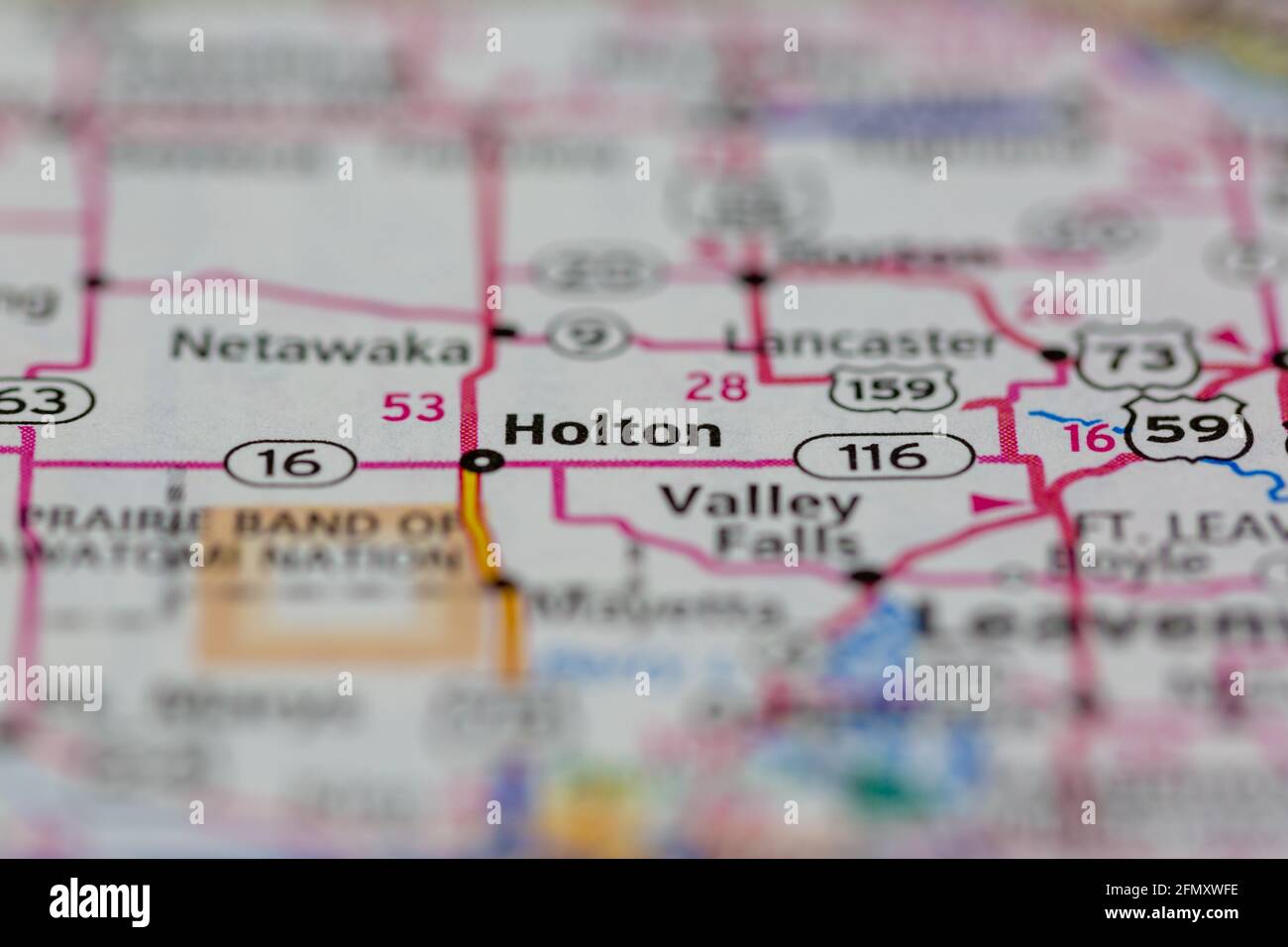 Holton Kansas Usa Mostrato Su Una Mappa Geografica O Su Una Strada Mappa 2fmxwfe 
