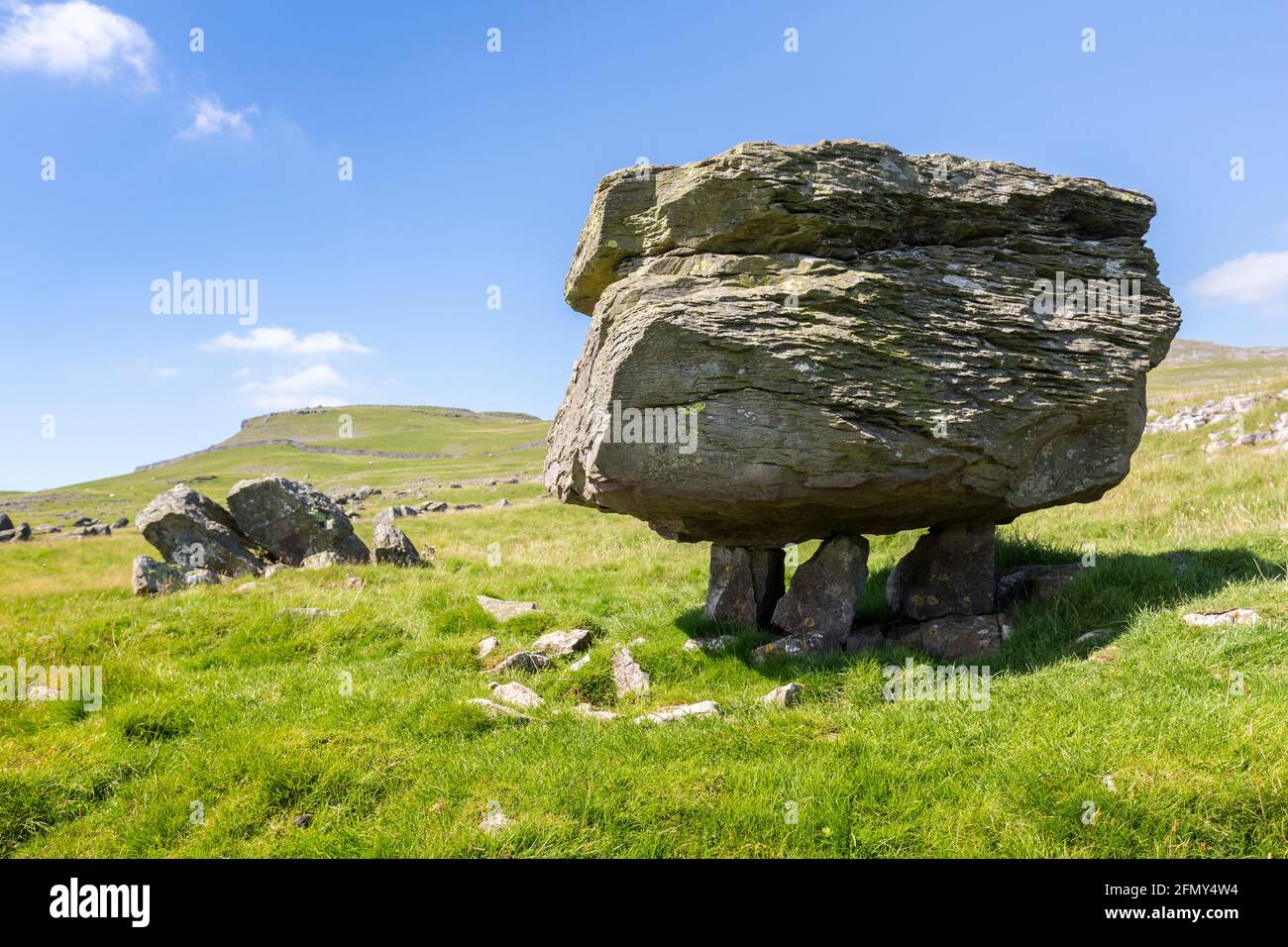 Norber errazia, Austwick, Yorkshire, Regno Unito Foto Stock