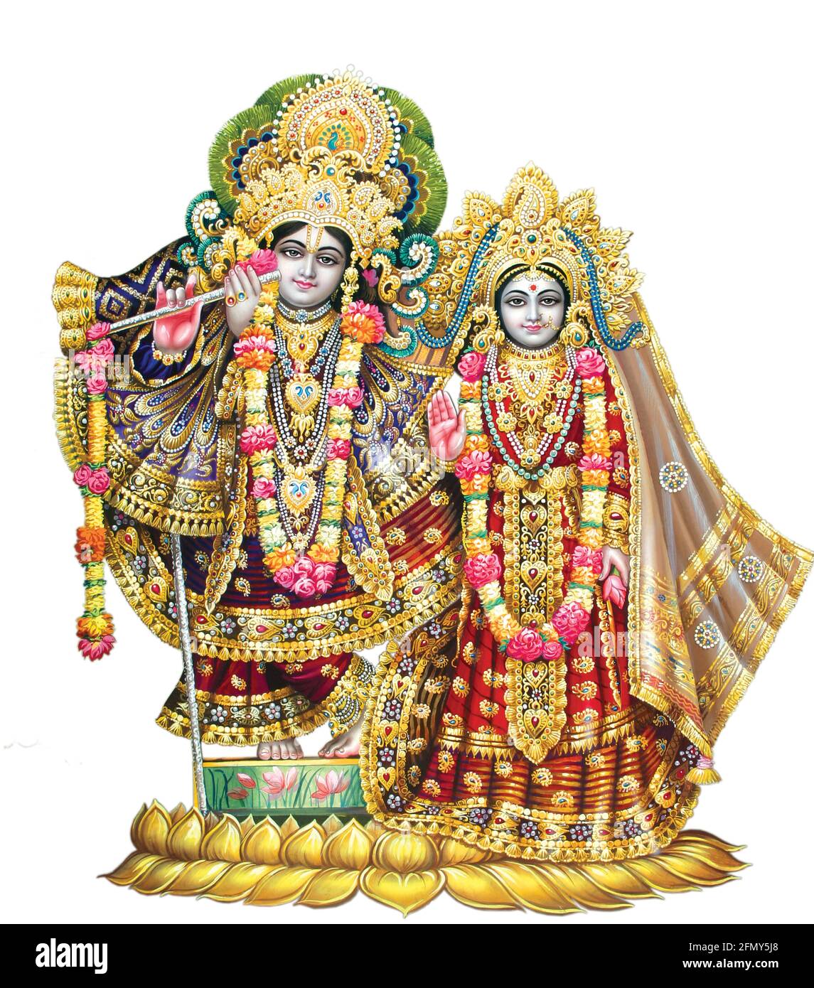 Dio indiano Radhakrishna, Signore Krishna, immagini mitologiche indiane Foto Stock