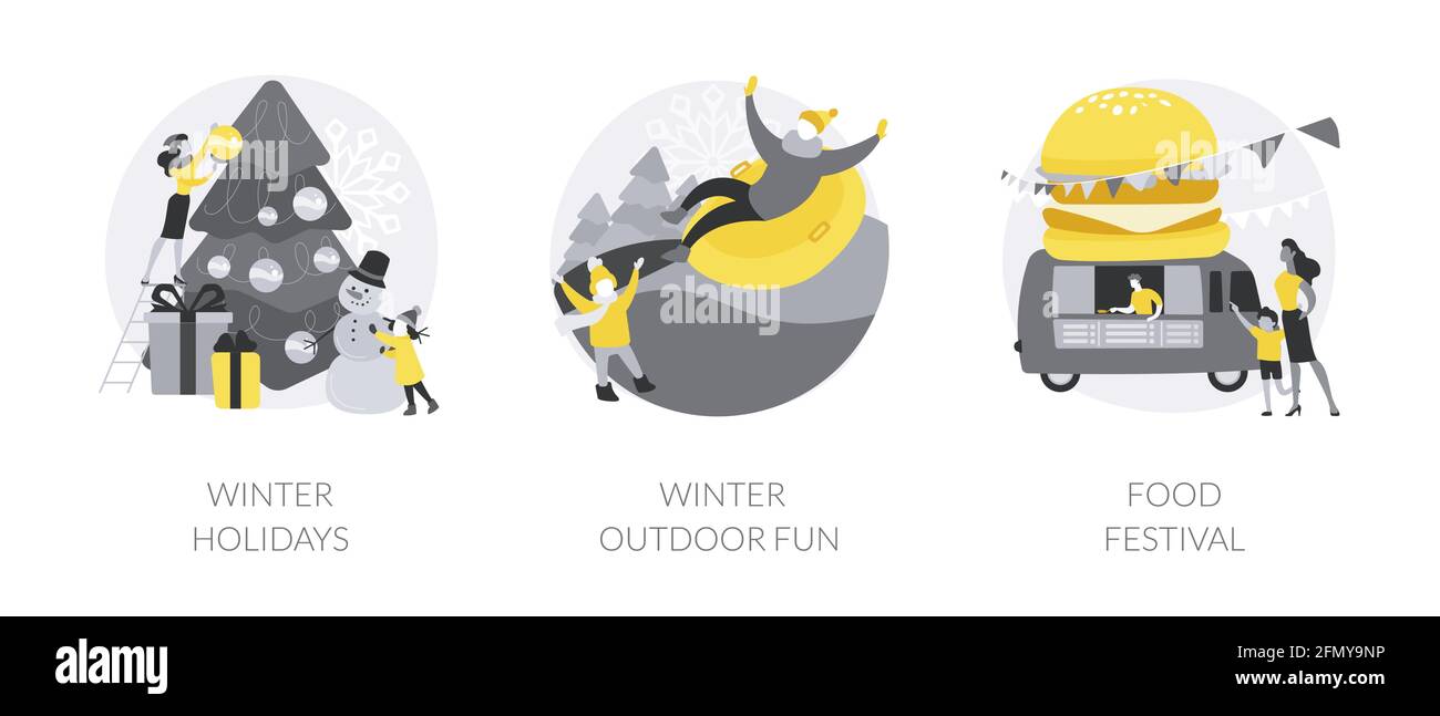 Family Time Outdoors concetto astratto illustrazioni vettoriali. Illustrazione Vettoriale