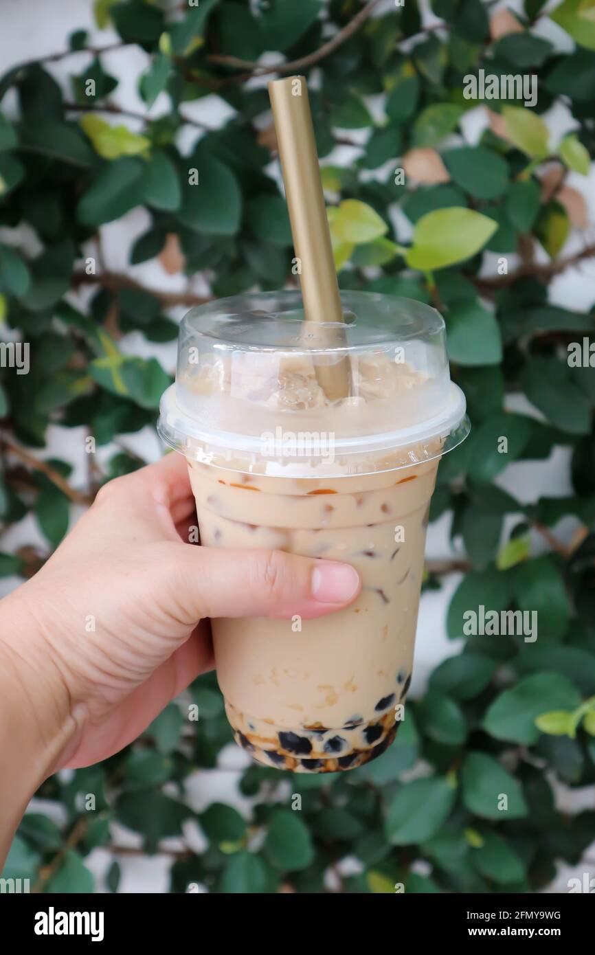 tè freddo, tè al latte o tè a bolle per servire Foto Stock