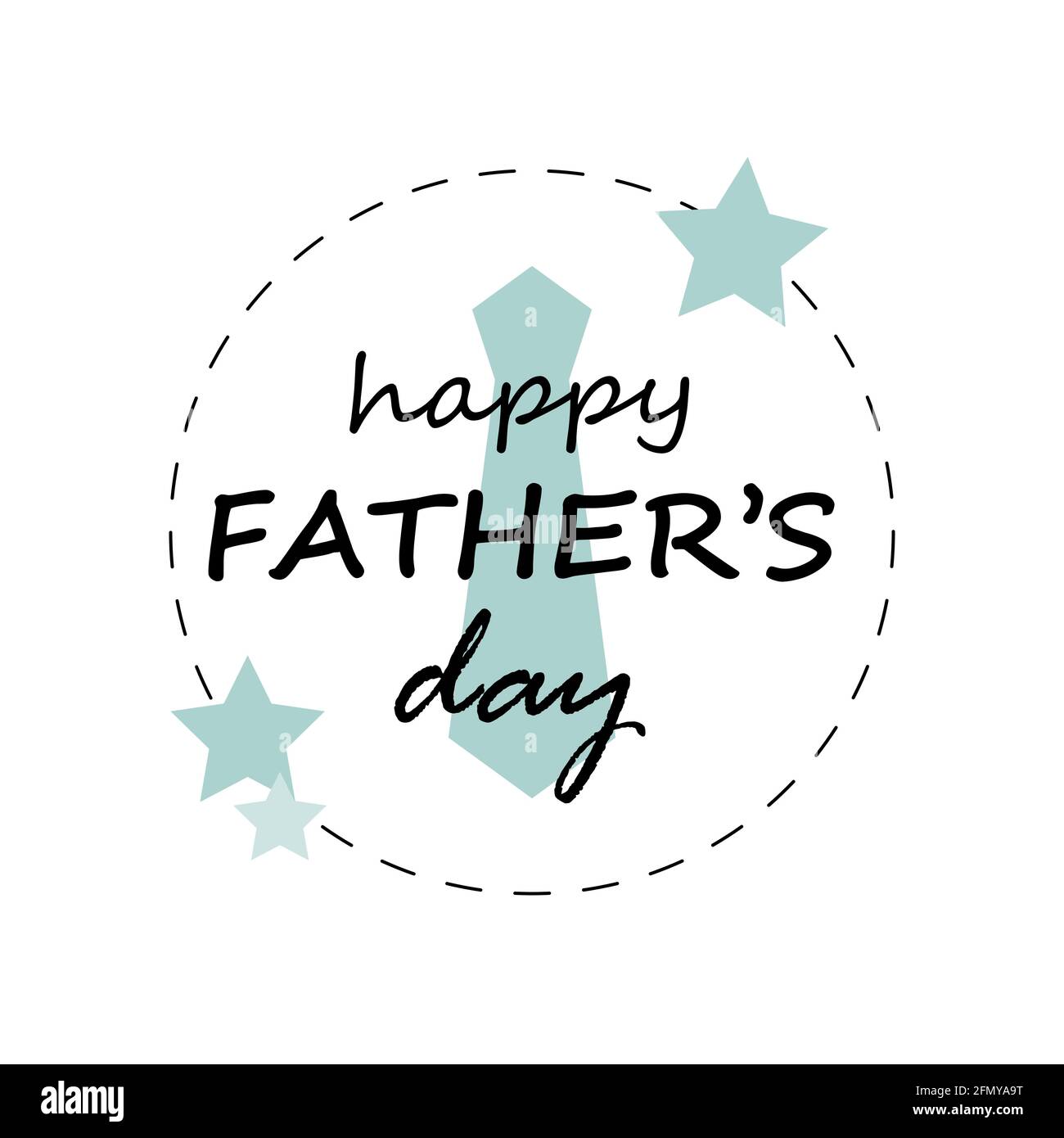 Buon giorno del Padre. Immagine dei biglietti d'auguri. Illustrazione vettoriale. Festa del Padre felice sullo sfondo di un legame in una cornice. Illustrazione Vettoriale