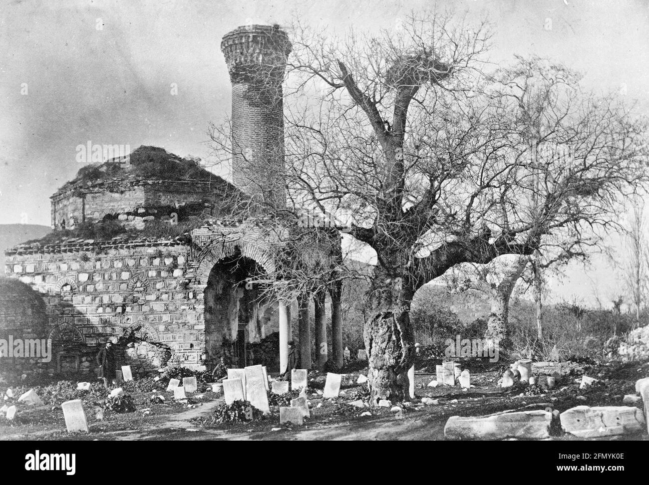 Rovine di tomba e cimitero, Selçuk, Turchia, vicino Efeso, circa 1880 Foto Stock