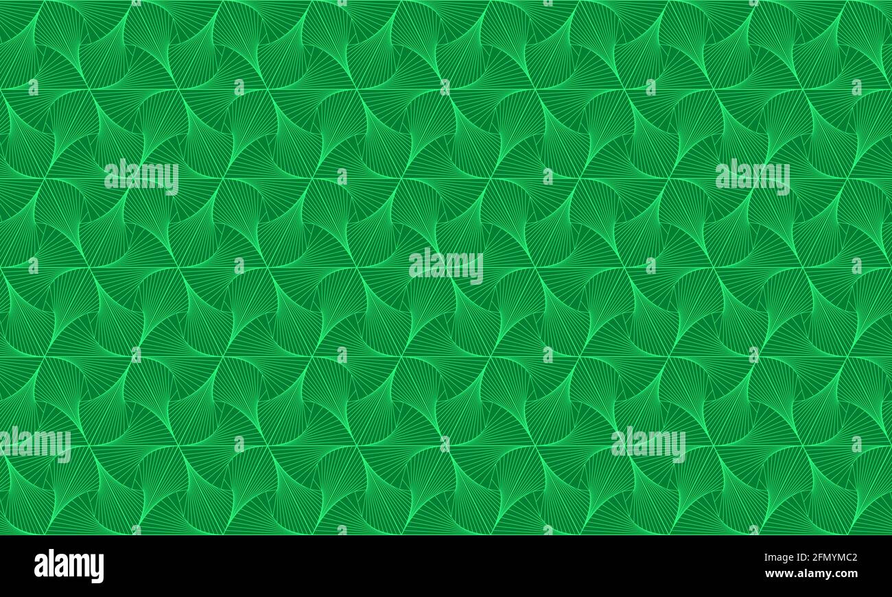 Motivo geometrico senza cuciture verde. Sfondo astratto per carta da parati, texture, tessuti e altri disegni. Risoluzione 4K. Vettore. Illustrazione Vettoriale